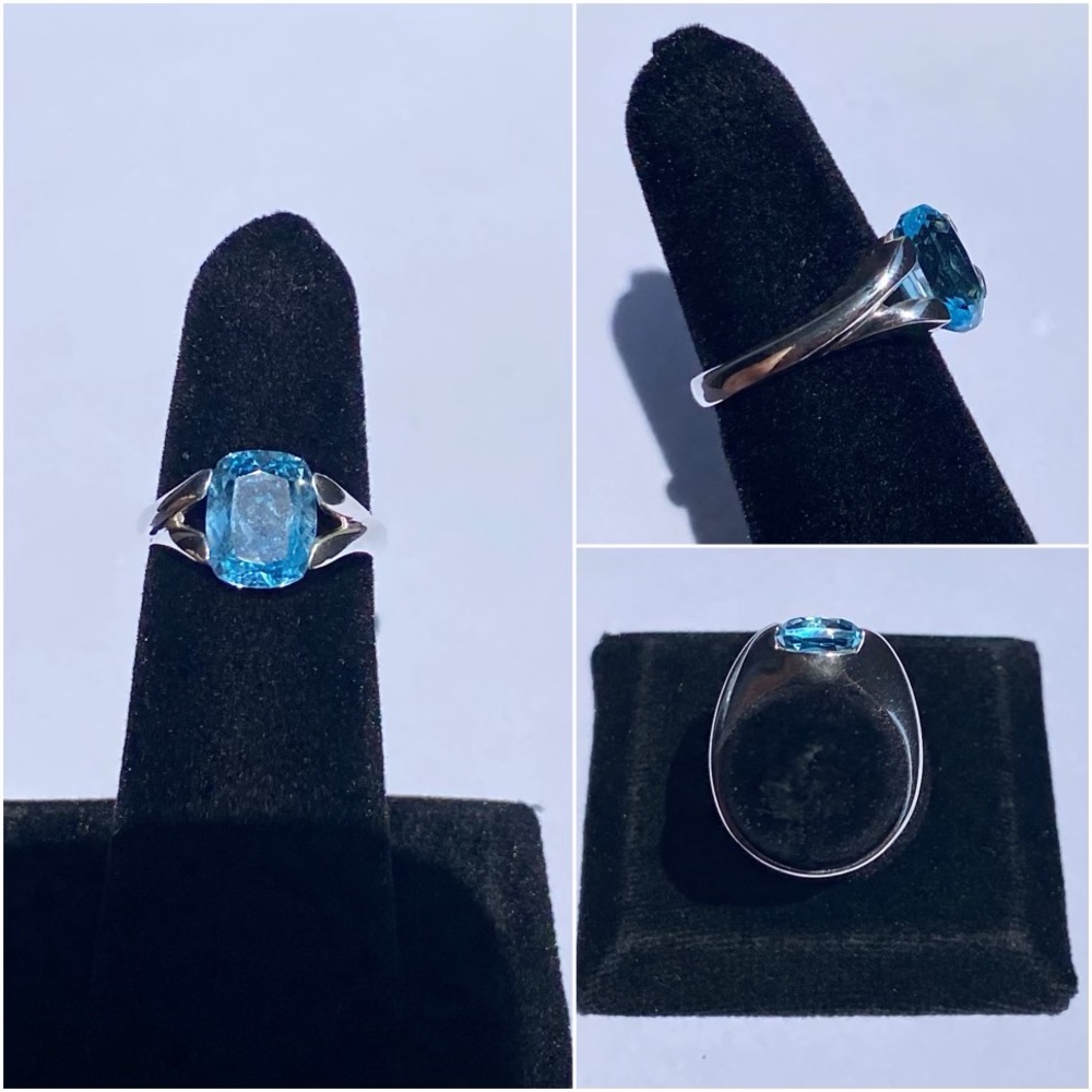 925 Aquamarine💠 Ring & Necklace set✨ - Picture 6 of 17